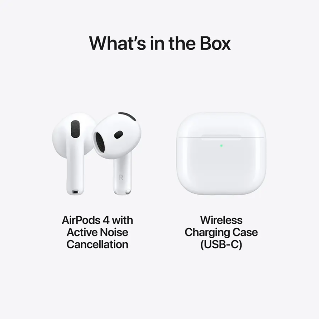 Apple AirPods 4 w Active Noise Cancellation & True Wireless White MXP93LL/A 2024