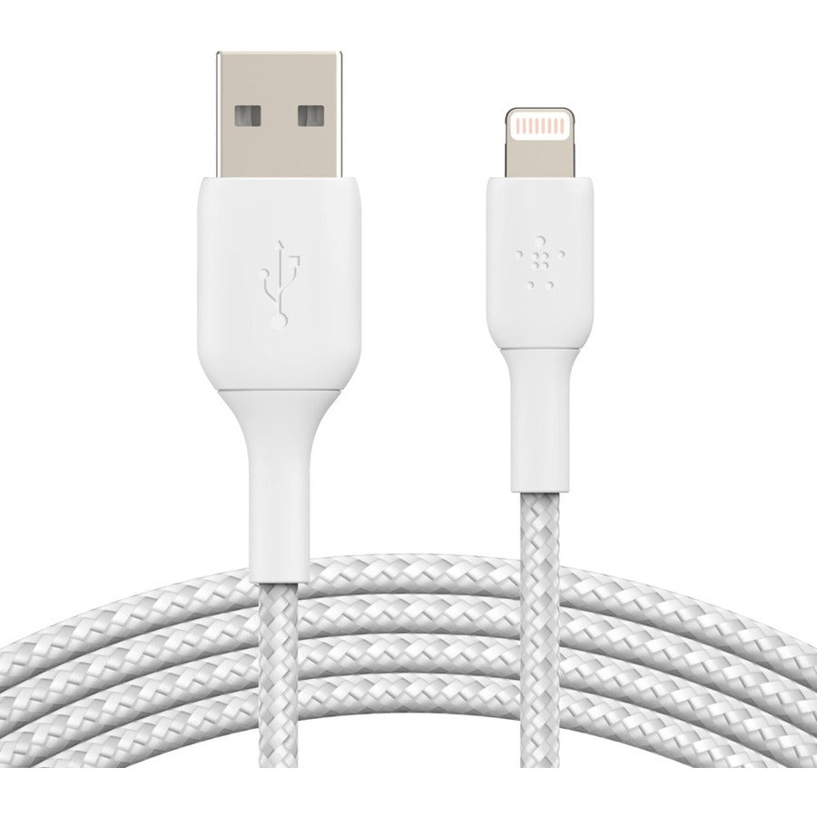 Belkin Braided Lightning to USB-A Cable (1m / 3.3ft, White) - CAA002bt1MWH