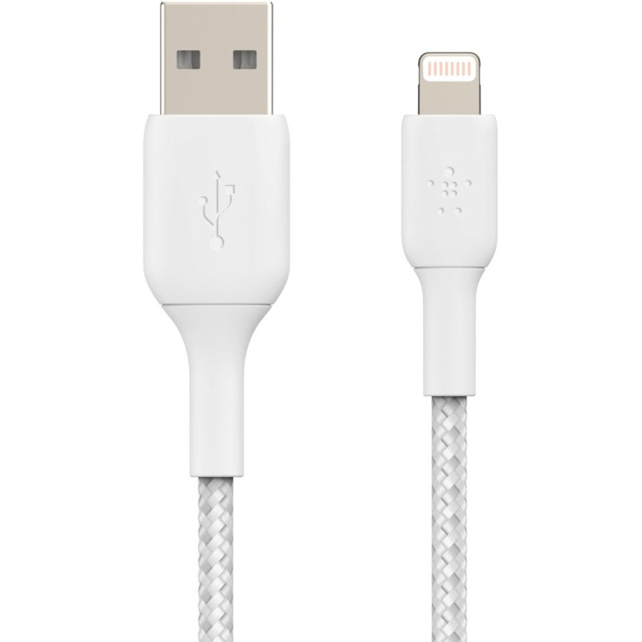 Belkin Braided Lightning to USB-A Cable (1m / 3.3ft, White) - CAA002bt1MWH