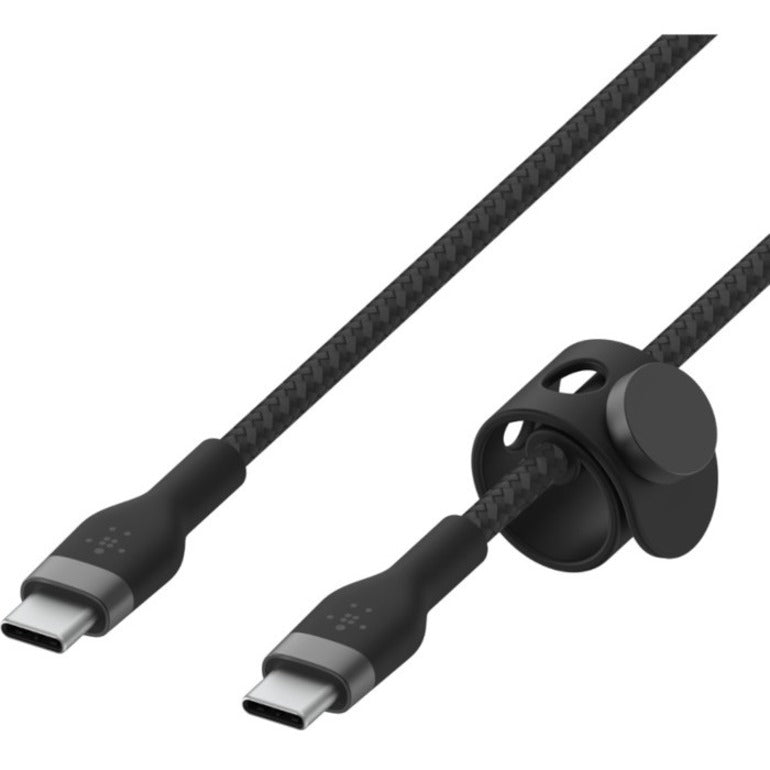 Belkin 60W USB-C to USB-C Cable - 480 Mbps - Silicone, Braided - M/M - 3m/9.9ft - Black - CAB011BT3MBK
