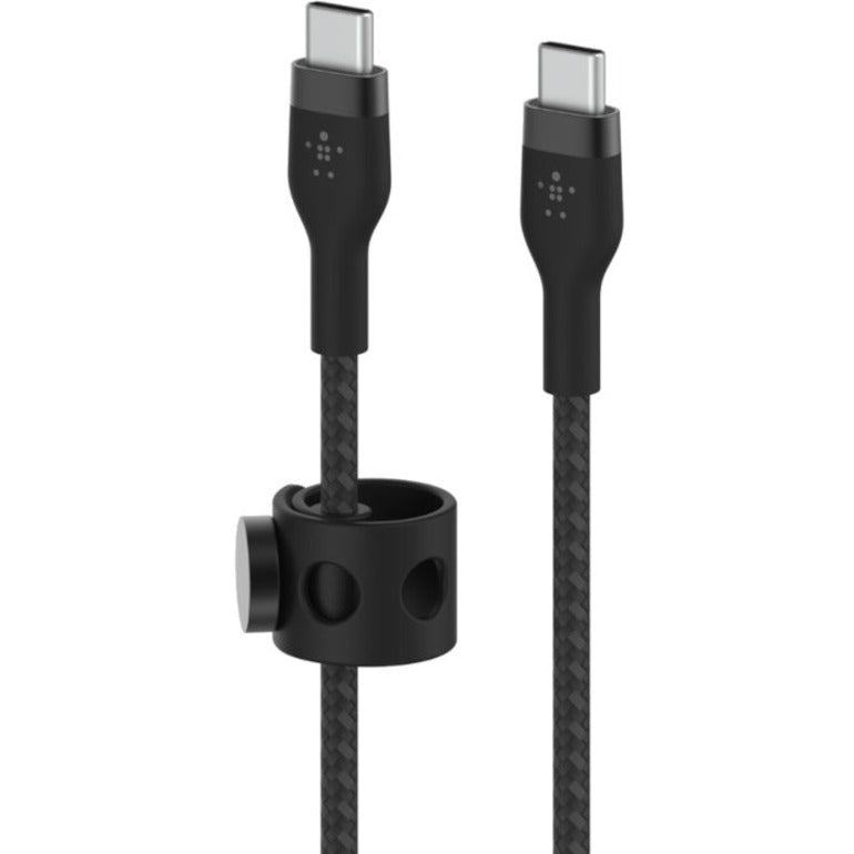 Belkin 60W USB-C to USB-C Cable - 480 Mbps - Silicone, Braided - M/M - 3m/9.9ft - Black - CAB011BT3MBK