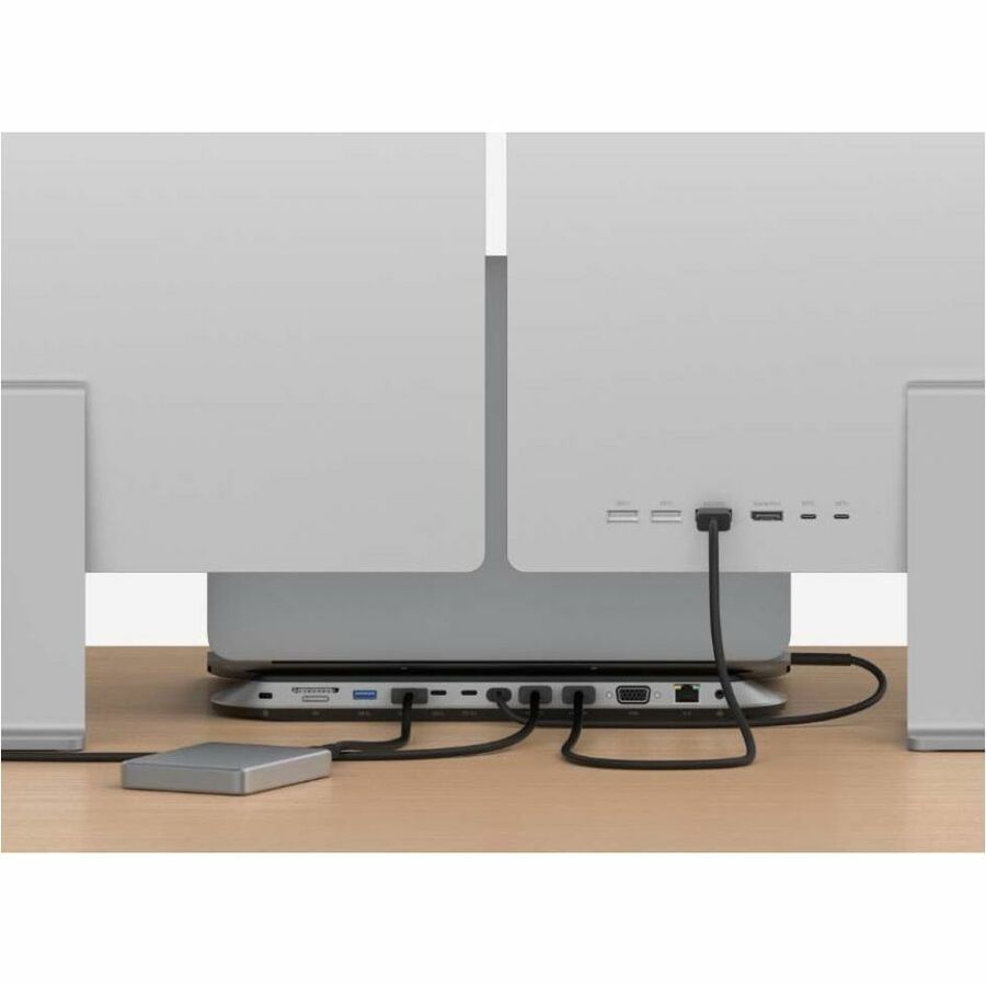 Belkin 11-in-1 Universal USB-C Docking Station - USB 3.2 - 10 Gbps - 100W - 2xHDMI, 1xVGA, 2xUSB-A, 1xUSB-C - Grey - INC014btSGY