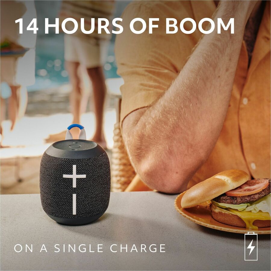 Ultimate Ears WONDERBOOM 4 Portable Waterproof Bluetooth Speaker With Big Bass and 360-Degree Sound, Dustproof Floating Speaker With 131ft (40m) Range, Gray - 984-001879