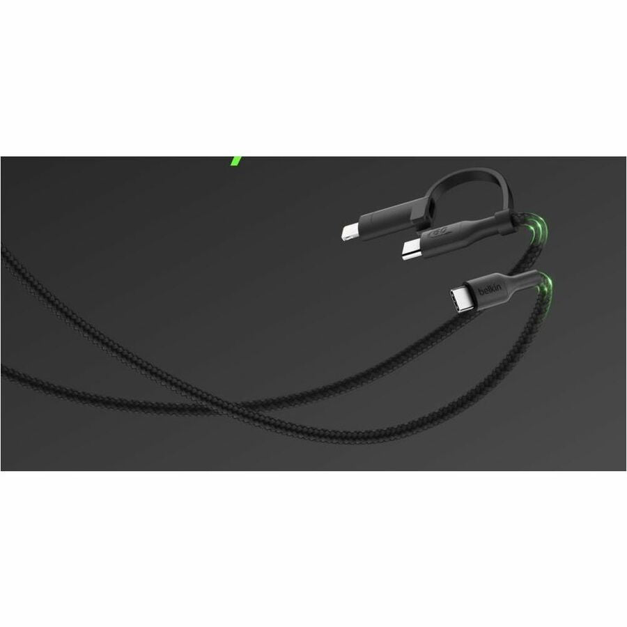 Belkin BoostCharge Pro 2-in-1 Cable with USB-C and Lightning Connector - CAC003fq1.5MBK