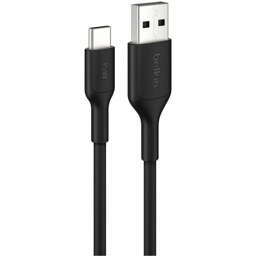 Belkin BoostCharge USB-A to USB-C Cable 15W, 6.6ft/2m, Black - CAB021fq2MBK