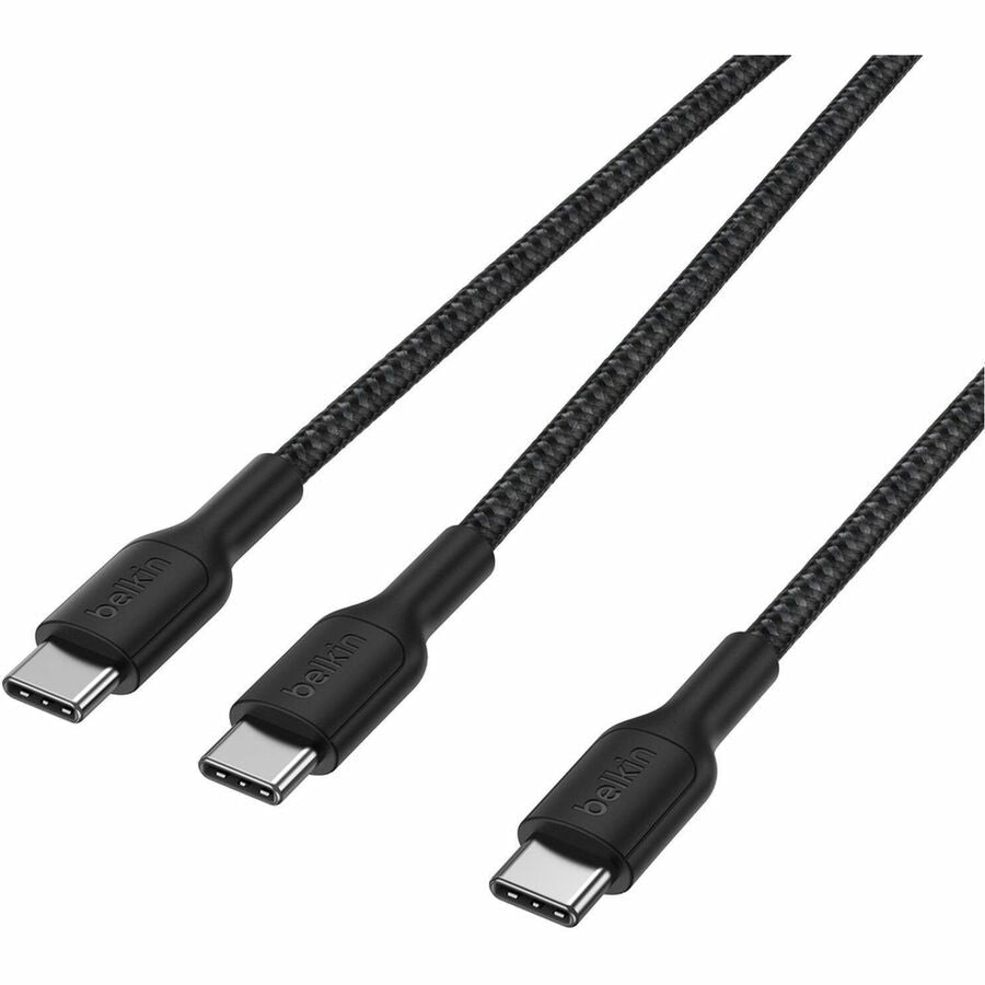 Belkin BoostCharge Pro Braided USB-C to Dual USB-C Cable 140W, Black, 5ft/1.5m - CAC004fq1.5MBK