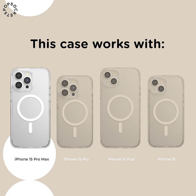 PopSockets iPhone 15 Pro Max Phone Case with MagSafe, Wireless Charging Compatible, Green - Nightshade