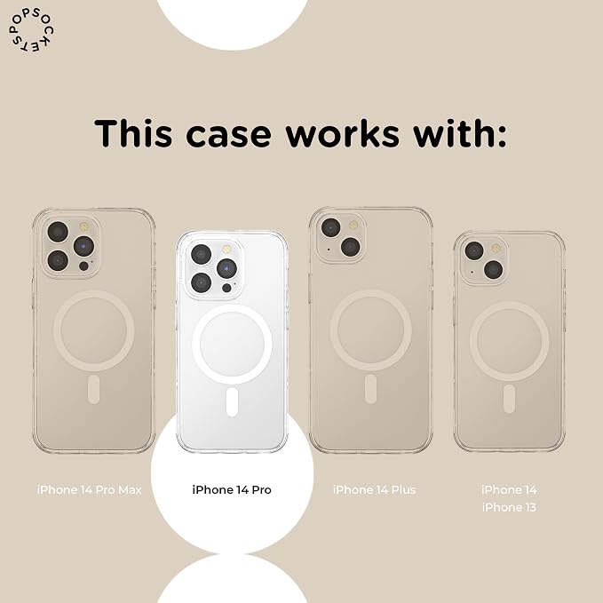 PopSockets iPhone 14 Pro Phone Case with MagSafe- Sweet Heart Blue | Magnetic, Wireless Charging, Camera & Drop Protection, Blue, Phone, Women