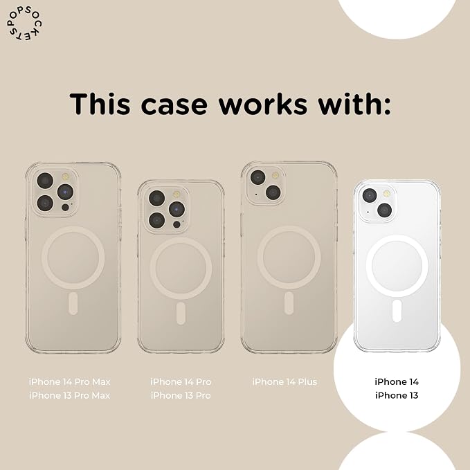 PopSockets iPhone 14 Phone Case with MagSafe, Wireless Charging Compatible, Disney - Boho Wildflowers Maroon