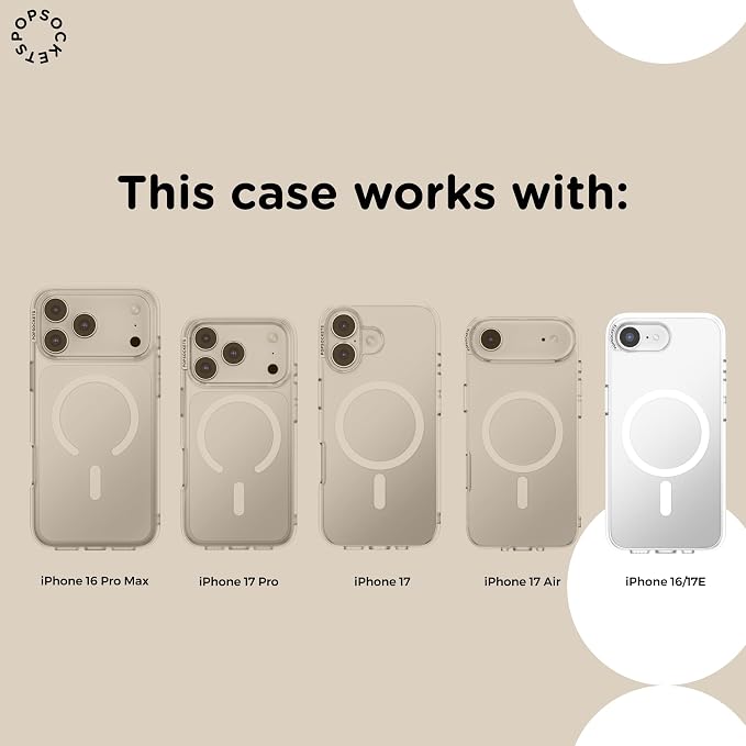 PopSockets iPhone 16E/17E Phone Case with MagSafe, Wireless Charging Compatible, Bookish - Mirror Curse Breaker