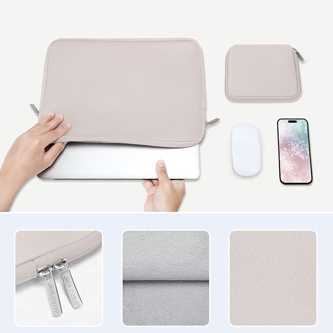 MOSISO Laptop Case 13 inch, 13 inch Laptop Sleeve Bag Compatible with MacBook Air 13 M4 M3 M2 M1 2025-2018 / Pro 13 M2 M1 2025-2016, Neoprene Computer Sleeve Bag with Small Case, Rock Gray