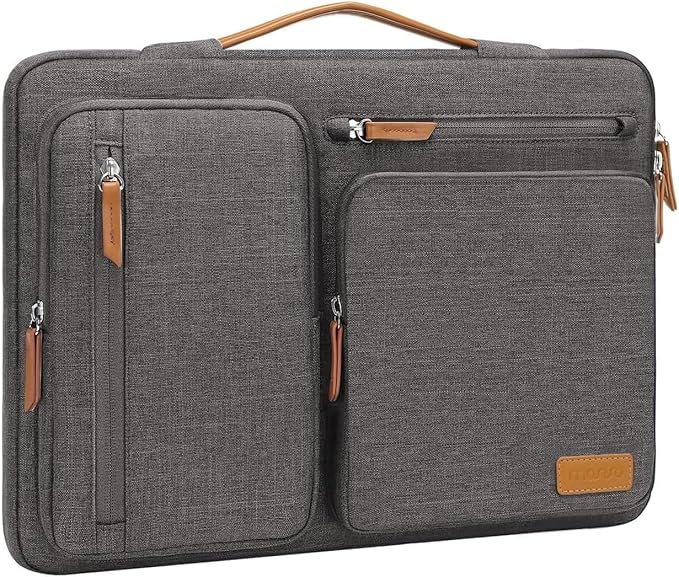 MOSISO 360 Protective Laptop Case 13 inch, 13 inch Laptop Sleeve Compatible with MacBook Air M4 M3 M2 M1 2025-2018/Pro M2 M1 2025-2016, Side Open Carrying Case with 4 Zipper Pockets&Handle, Taupe Gray