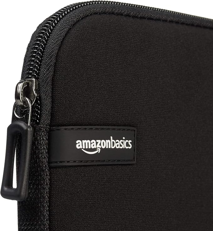 Amazon Basics 14 inch Laptop Sleeve, Compatible Protective Case with Zipper for MacBook Pro, MacBook Air - Black
