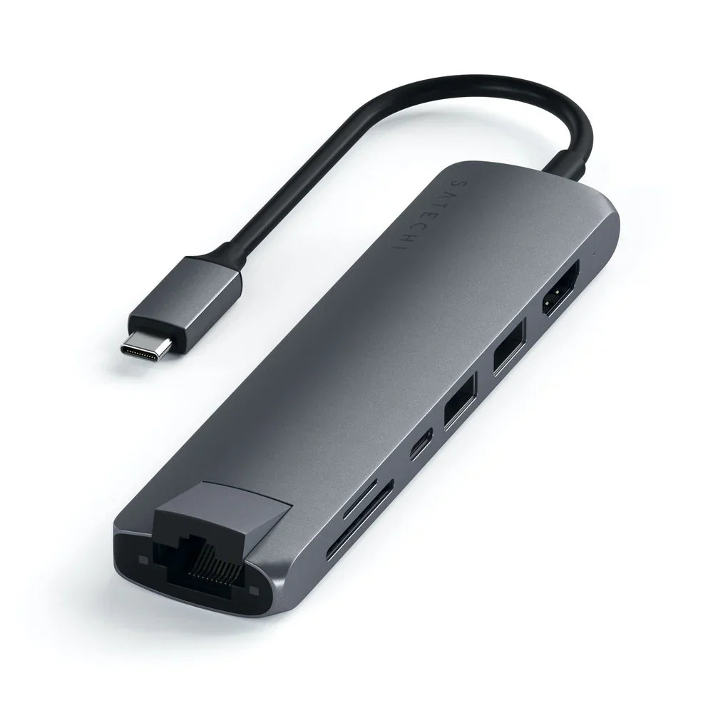 Satechi USB-C Slim Multiport w/ Ethernet Adapter - Space Grey ST-UCSMA3M
