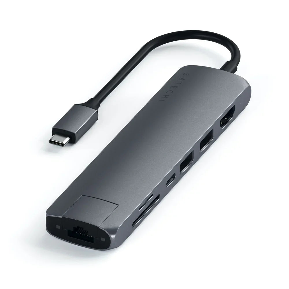 Satechi USB-C Slim Multiport w/ Ethernet Adapter - Space Grey ST-UCSMA3M