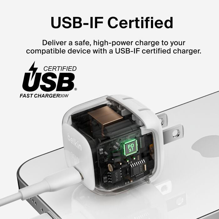 Belkin Compact USB-C Charger 30W - White